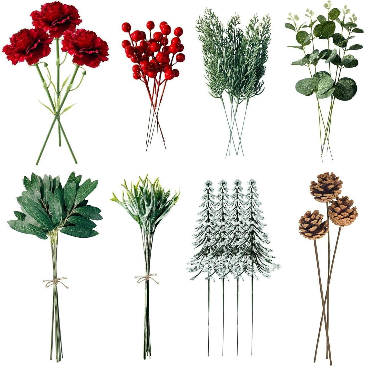 KÜNSTLICHE Zweige 45-teiliges Set mit roten Beeren und Blättern - Multicolor, Kunststoff (26cm)