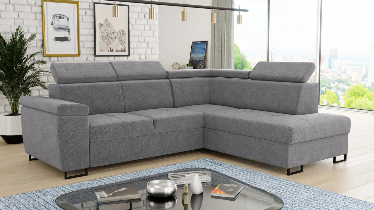 ECKSOFA Natan, Seite: Rechts - Grau, Holz/Textil (265/205cm) - Sofnet