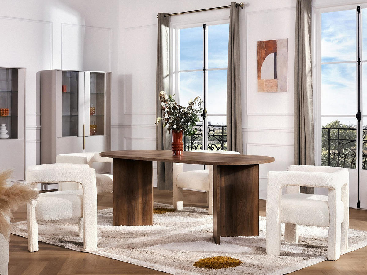 ESSTISCH 8 Personen - Holzfarben dunkel - TOPANIA - Dunkelbraun, Holz (200/90/74.7cm) - Vente-Unique