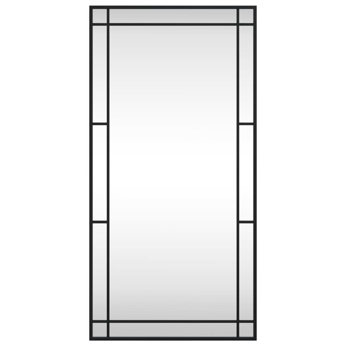 WANDSPIEGEL Schwarz 50/100 Cm Rechteckig Eisen - Schwarz, Metall (100/105/50cm) - vidaXL