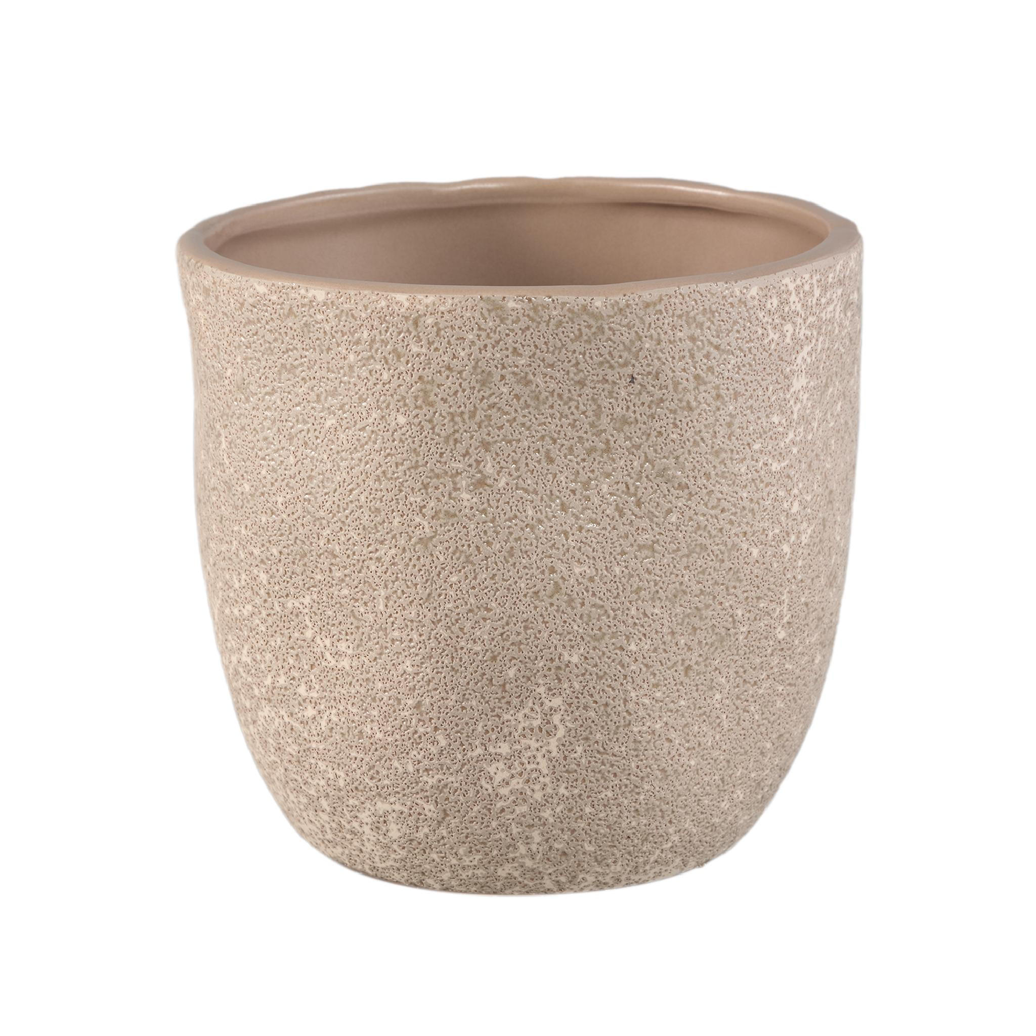 TOPF Anaraa Beige 18/18/16cm - Beige, Keramik (16cm) - PTMD Collection