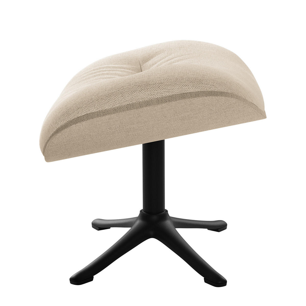 POLSTERHOCKER - Beige/Schwarz, Textil/Metall (44/39/42cm) - home24