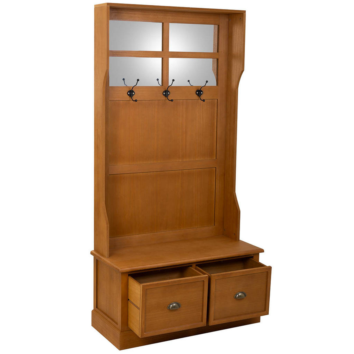 GARDEROBENBANK aus Holz, 92x39,5x184 cm, braun - Braun, Holz (92/184/39.5cm) - Wanderlust