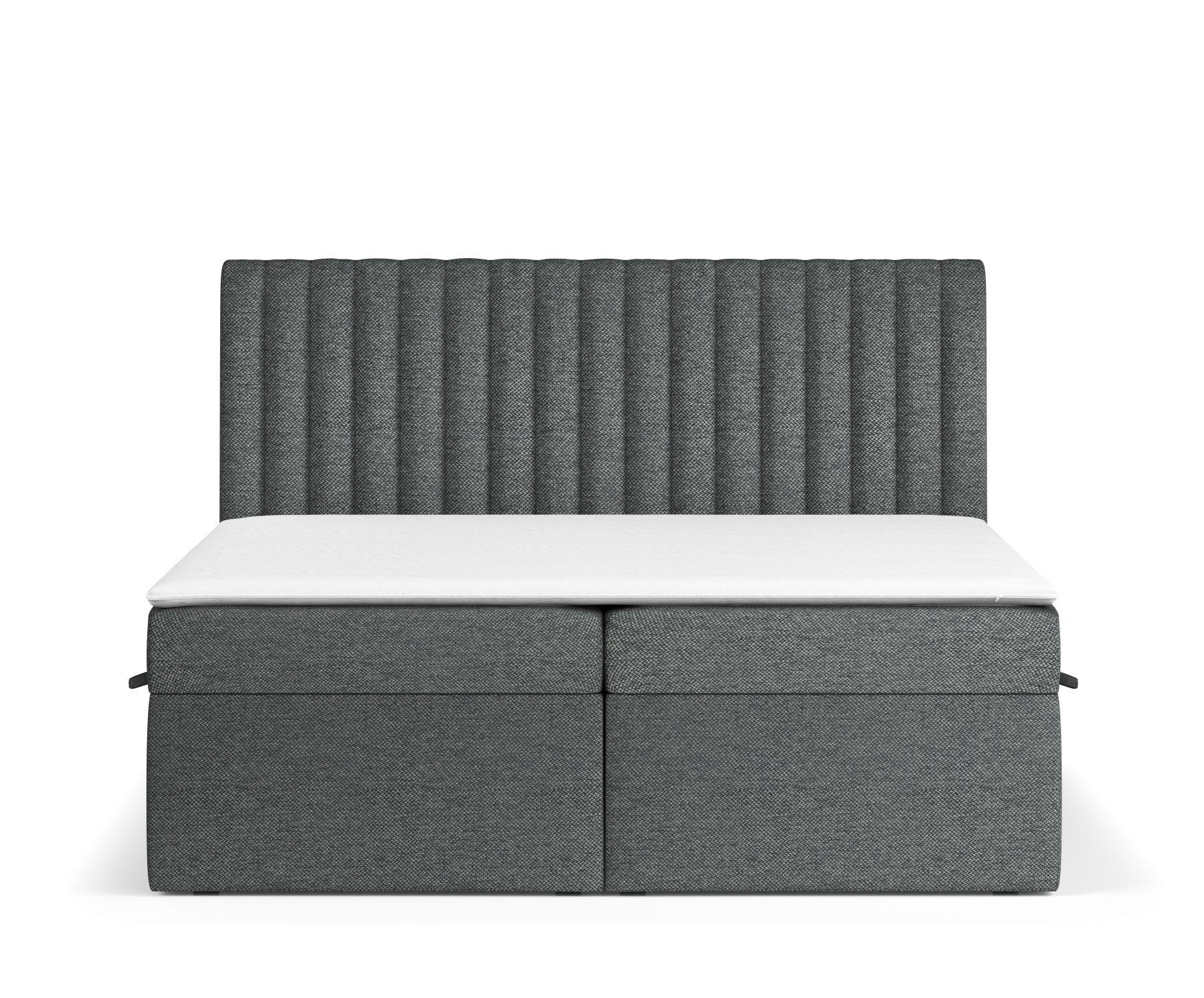 Thumbnail - Maison de Reve Boxbett, Anthrazit, Textil, Buche, Kiefer, H2, Höhe ca. 18 cm, 180x200 cm, Oeko-Tex® Standard 100, FSC 10...