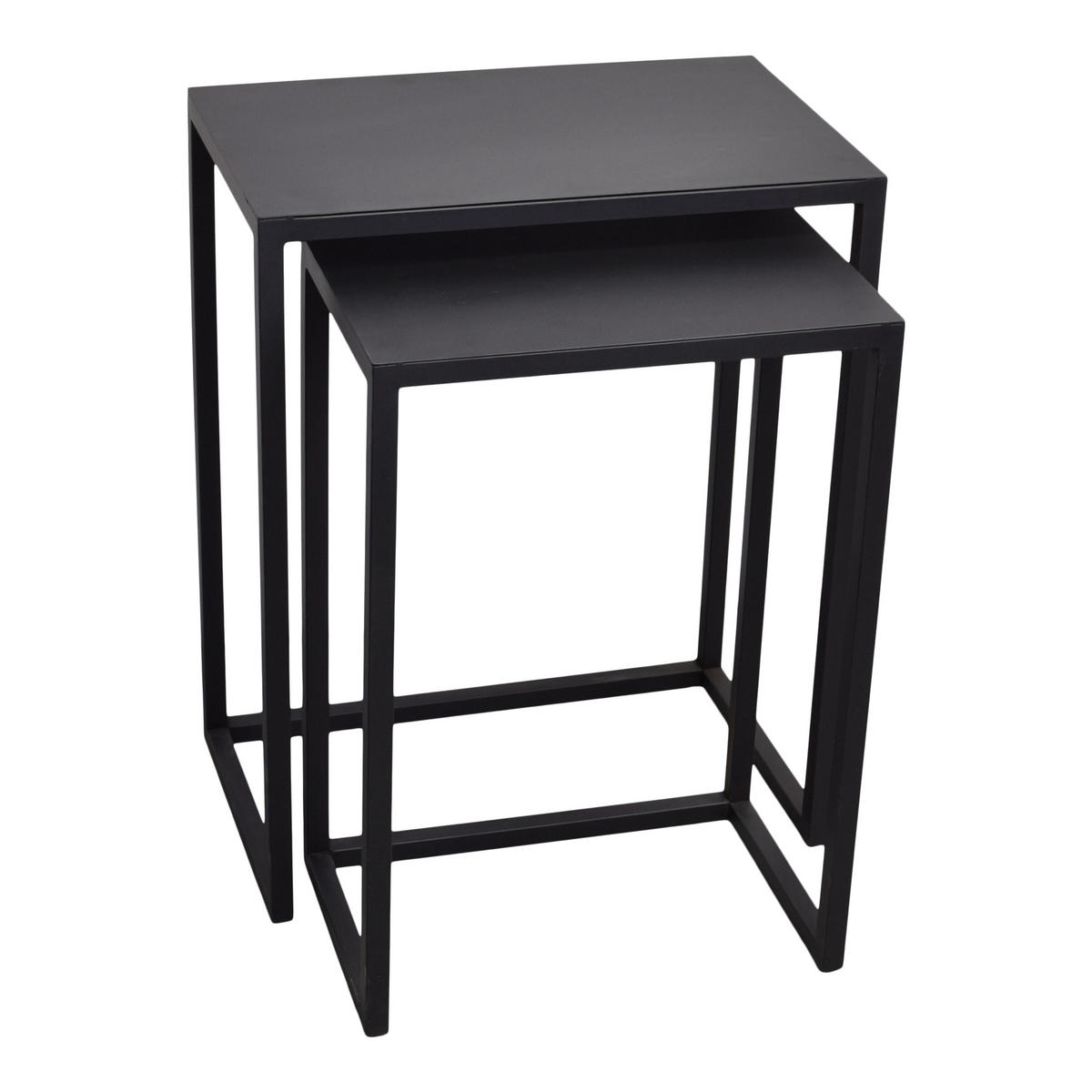 BEISTELLTISCH Brick Schwarz 2er-set - Schwarz, Metall (31/51/64cm) - LOFT42