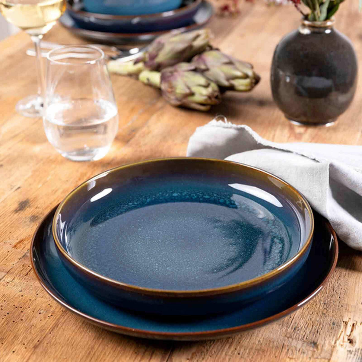 TAFEL-SET Crafted Denim dunkelblau 4er Set - Dunkelblau, Keramik (1/1/1cm) - like.Villeroy & Boch