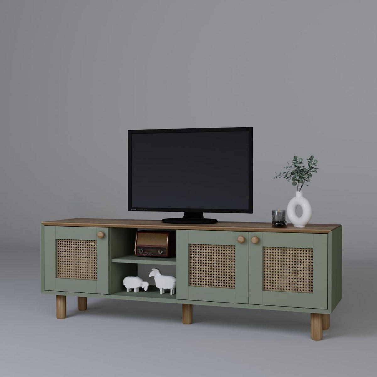 TV-MÖBEL bohemian Grün - Grün, Holz (40/56/160cm) - Habitat Garten