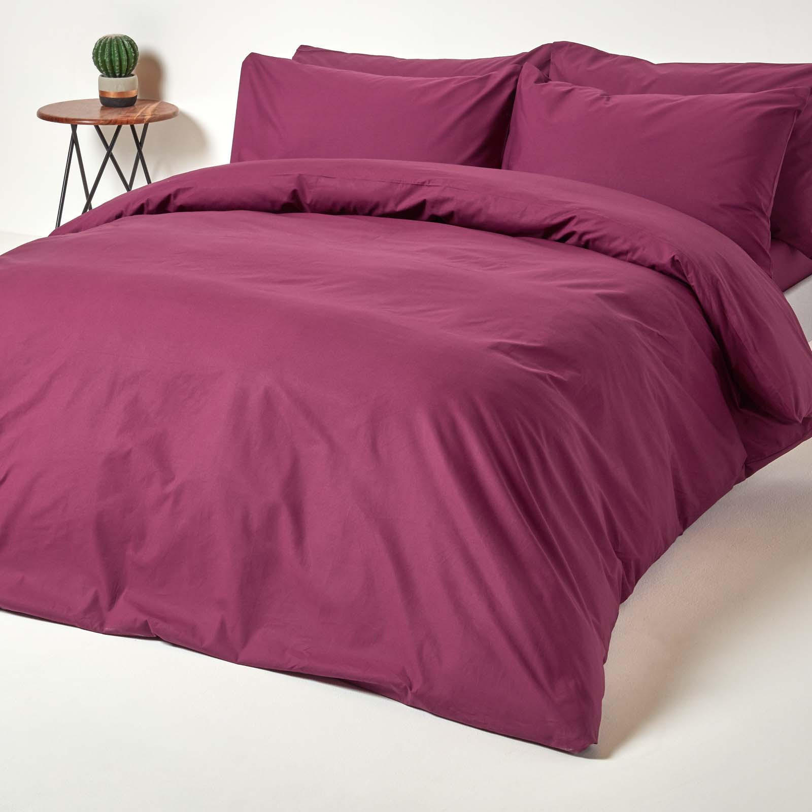 BETTWÄSCHE Perkal Fadendichte 200 - Beere, Textil (230/220cm) - Homescapes