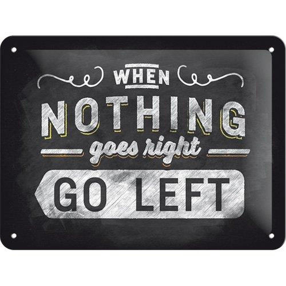 BLECHSCHILD 15/20 cm Word Up Go Left - Multicolor, Metall (20/15/0.5cm) - Nostalgic-Art