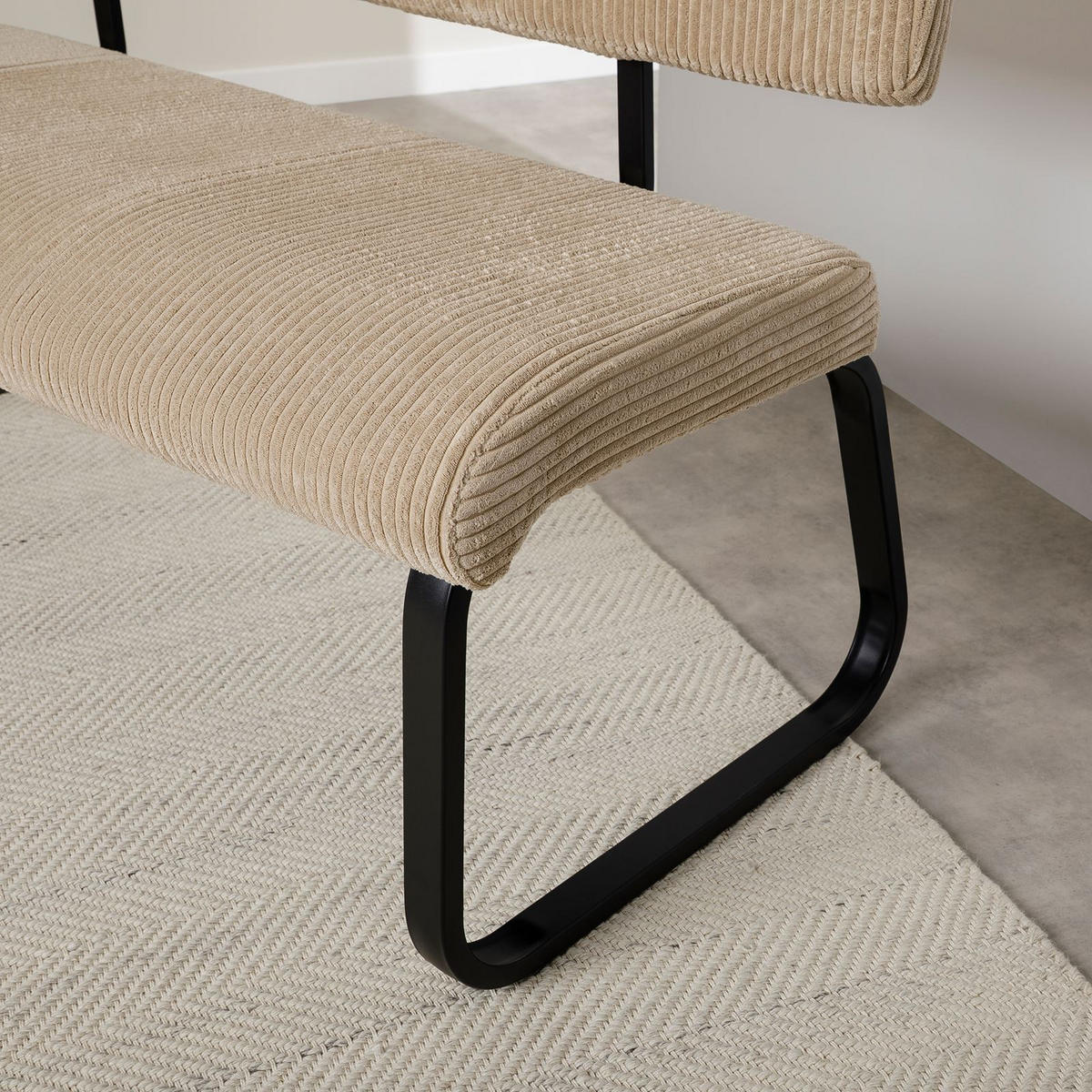 ESSZIMMERBANK MATESE - Beige, Textil/Metall (135/88/58cm) - IDIMEX