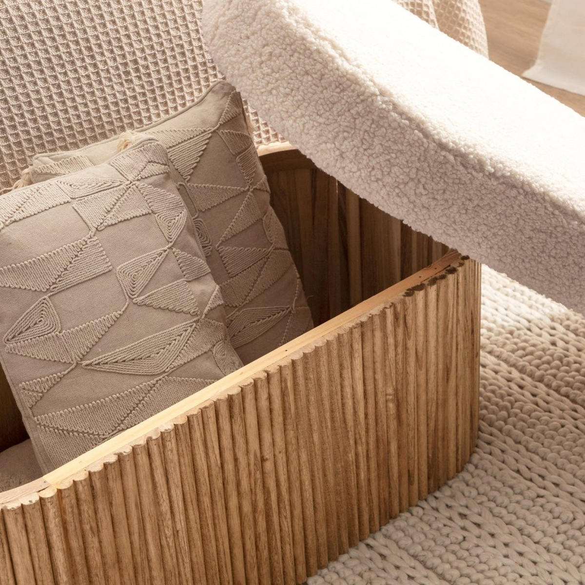 BANK Naira Weiß 93 cm x 44 cm - Weiß, Textil (93/44/40cm)