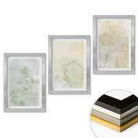 WANDBILDER 3er Set - 20x30 cm Silberner Rahmen - Pastellfarbene Aquarelltexturen - Silberfarben, Kunststoff (20/30cm) - ArtPrintCave