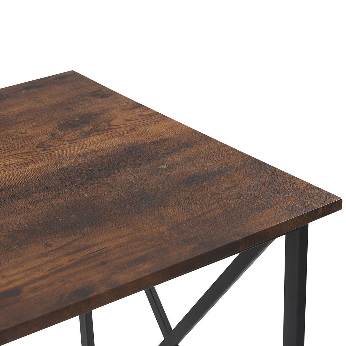 SCHREIBTISCH dunkler Holzfarbton 115/60/76 cm Futon - Dunkelgrau, Holzwerkstoff (60/115/76cm) - Beliani