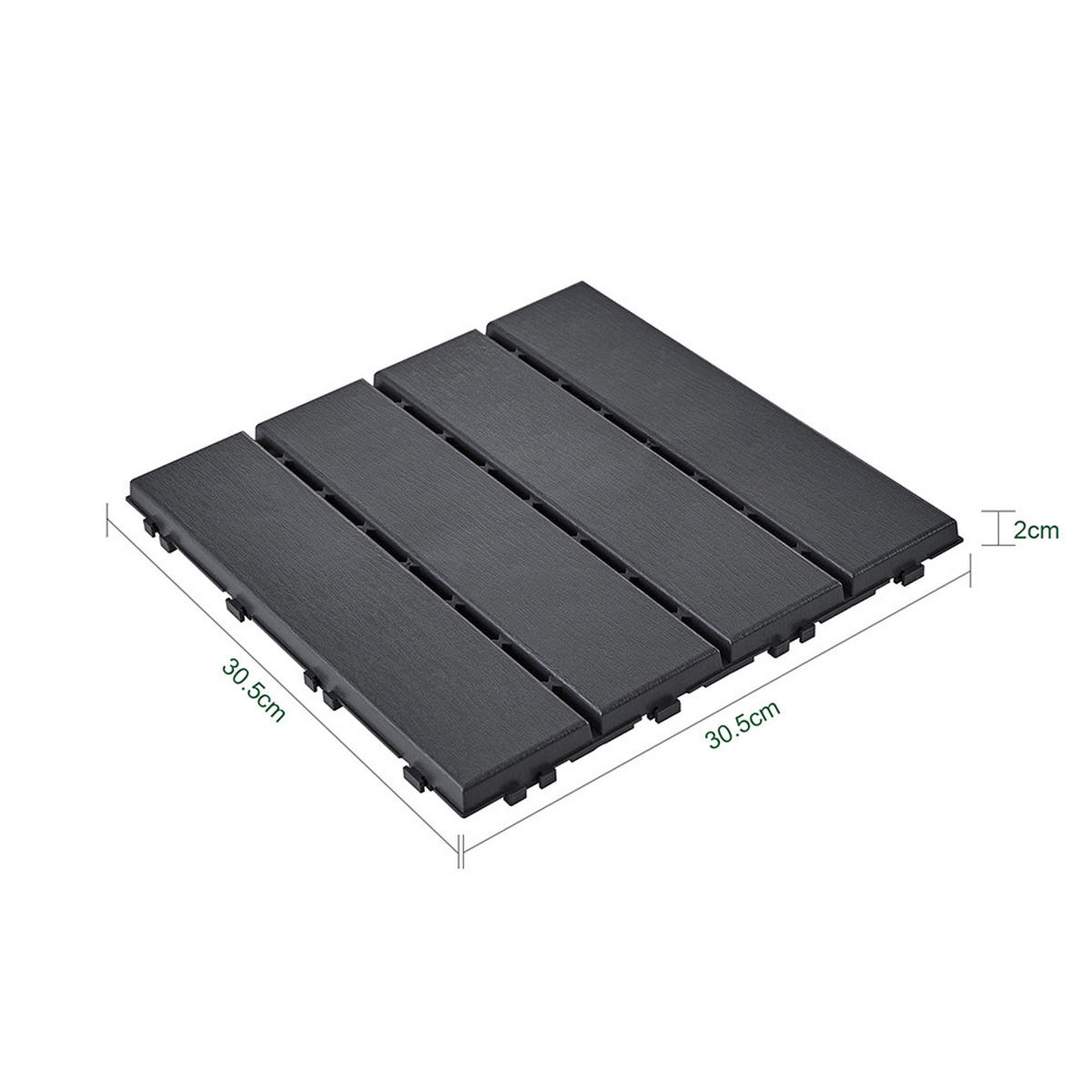 MODULARNE plošče za teraso z vgradnjo brez orodja - barve javorja, krzno (31/31/2cm) - SoBuy
