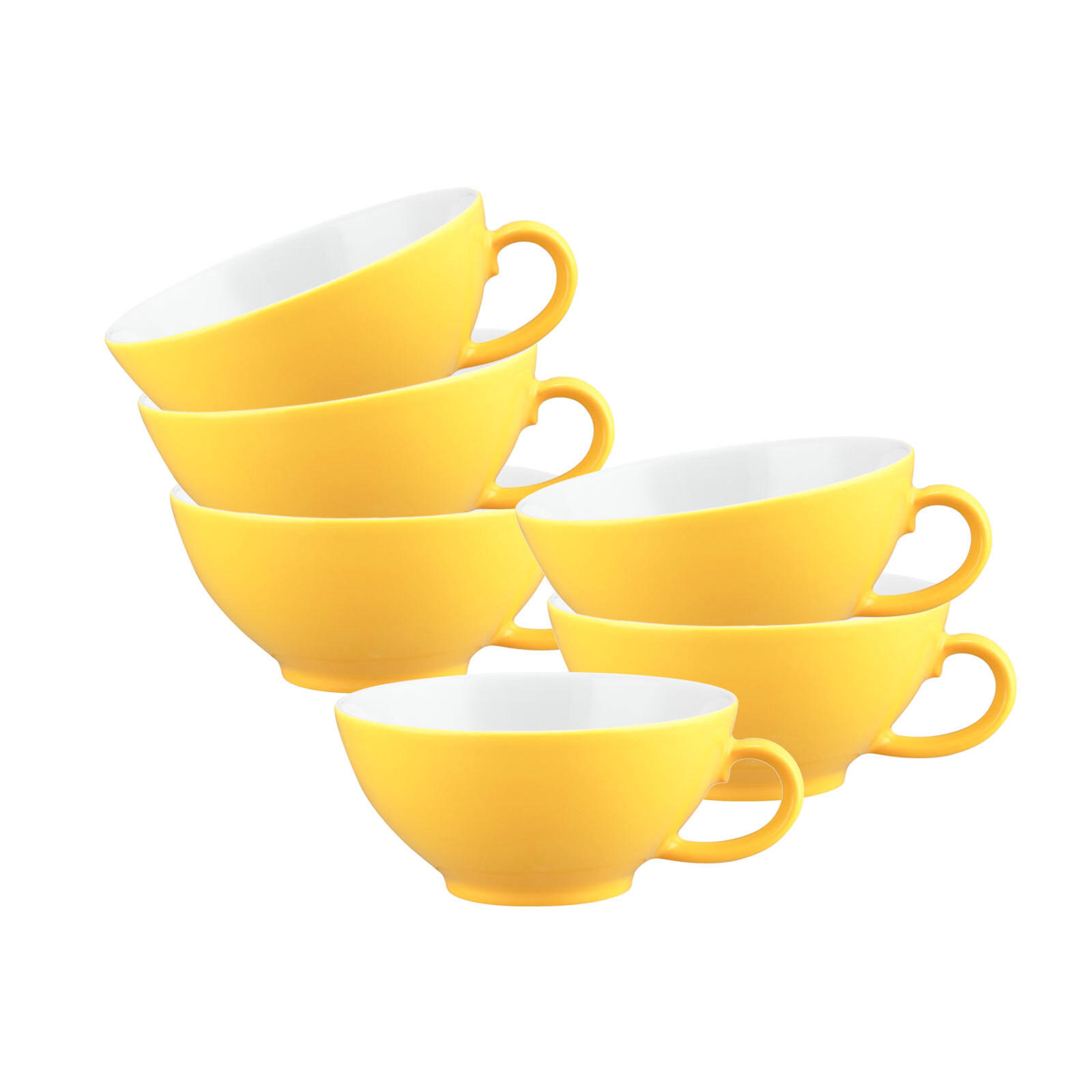 TEETASSEN Liberty Pure Colors Yellow Glow 140 ml 6er Set - Gelb, Keramik (0.14L) - Seltmann Weiden