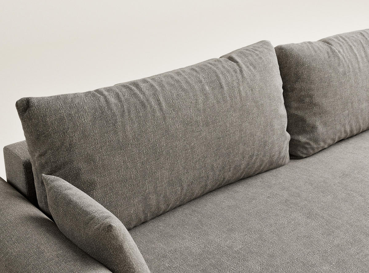 SOFA MIT SCHLAFFUNKTION Toluca Braun Chenille-Stoff - Schwarz/Braun, Holz/Holzwerkstoff (247/69/104cm) - Maison de Reve