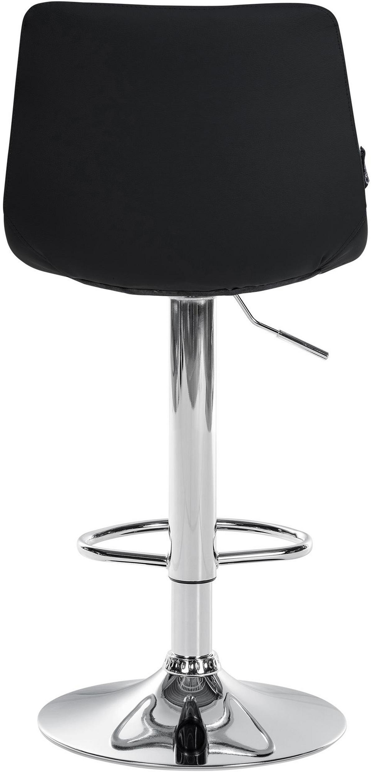 BARHOCKER James Kunstleder chrom schwarz - Chromfarben/Schwarz, Kunststoff/Metall (43/108.5/46.5cm) - TPFLiving