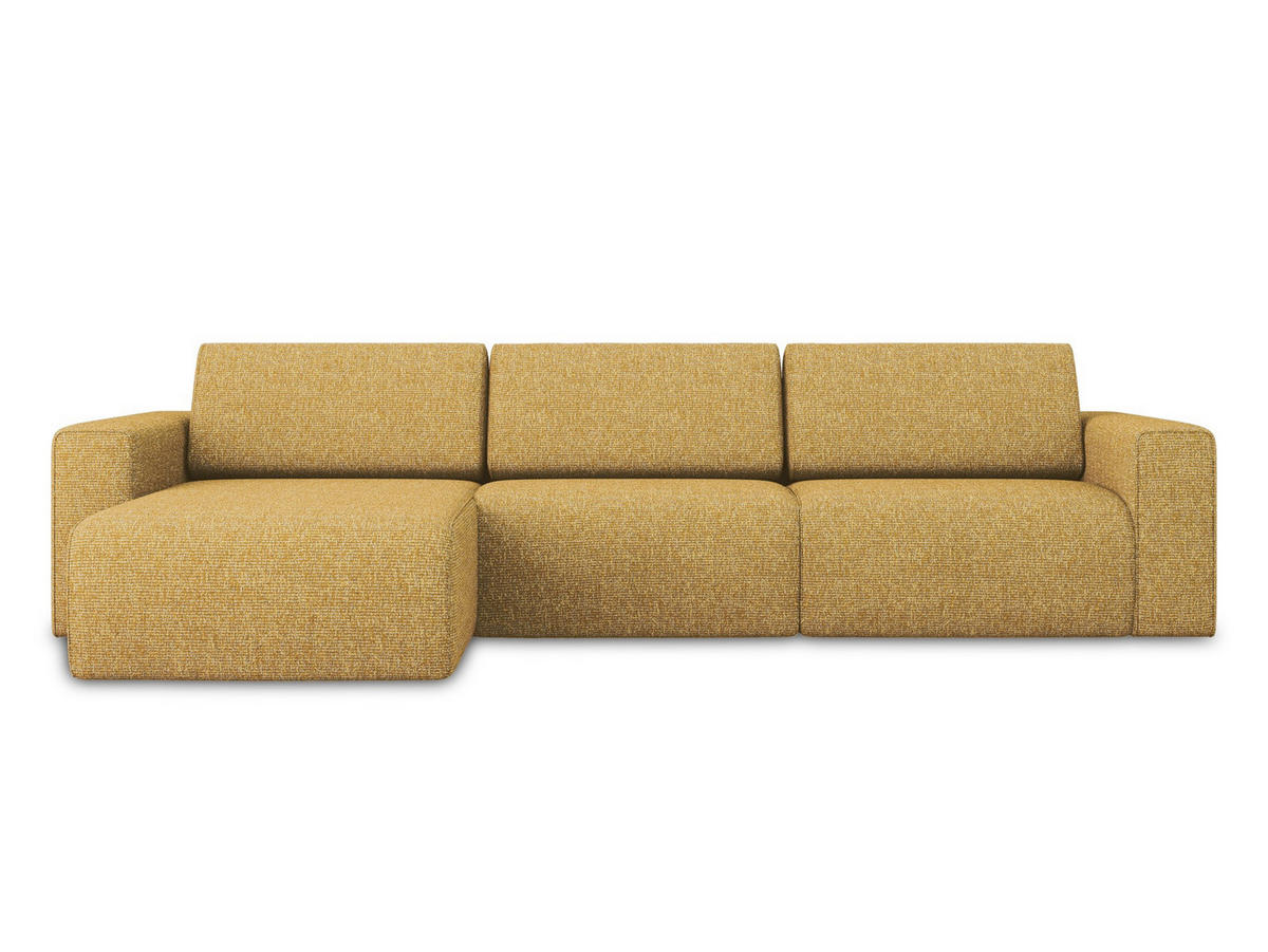 ECKSOFA Links Strukturstoff Stoff Gelb - Currygelb/Gelb, Kunststoff/Textil (167/314cm) - Makamii