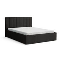 POLSTERBETT VENICE 160/200 in Boucle Schwarz - Schwarz, Holz/Holzwerkstoff (160/200cm) - Deine Möbel 24