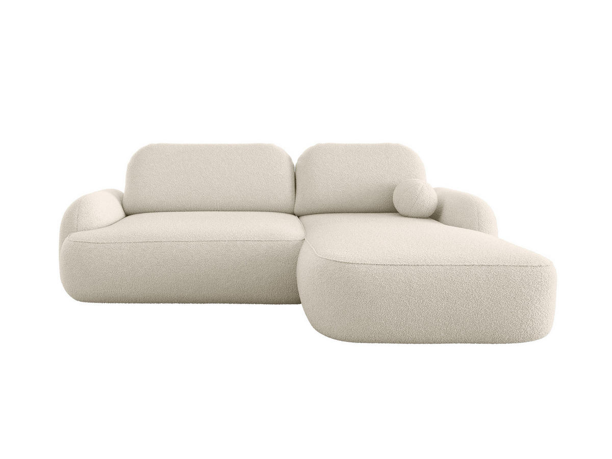 ECKSOFA MIVARO Schlaffsofa Boucle Beige (RECHTS) - Beige, Textil (276/176cm) - Luxkor24