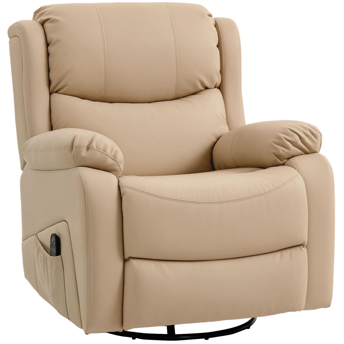 MASSAGESESSEL,8 Massagepunkte Heizung Fußstütze,beige - Beige, Textil (85/100/97cm) - Vallsero