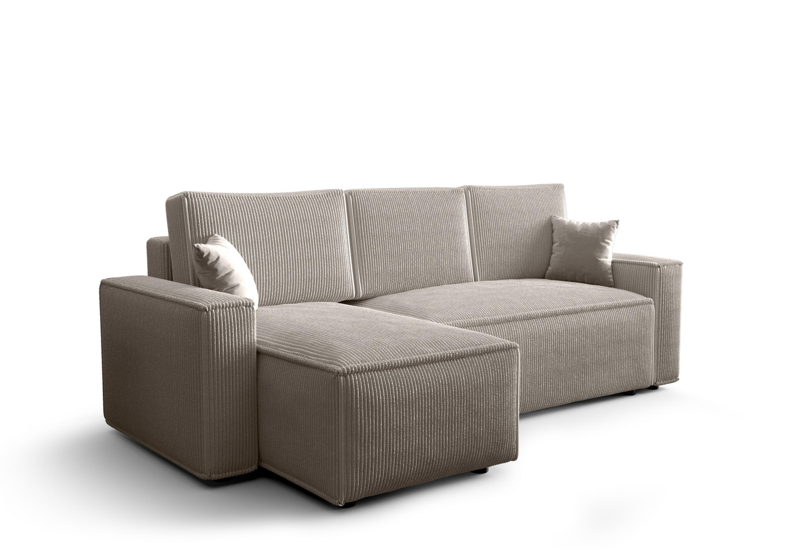ECKSOFA L AMBRO Poso 100 Links mit Schlaffunktion - Creme, Textil (232/143cm) - Bedante