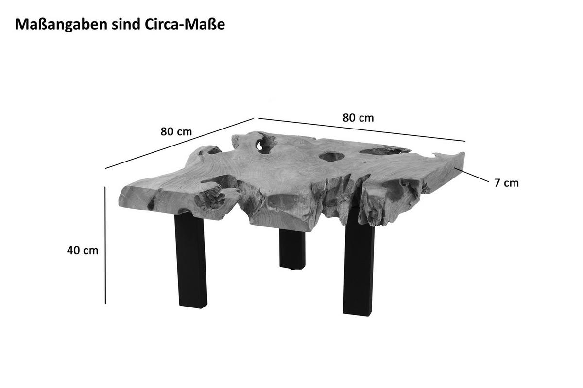 COUCHTISCH IBIZA - Beige/Schwarz, Holz/Metall (80/80/40cm) - SAM