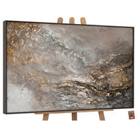 GEMÄLDE Universum II Schattenfugenrahmen Grau 140x100 cm - Grau, Holz (140/100cm) - YS-art gallery