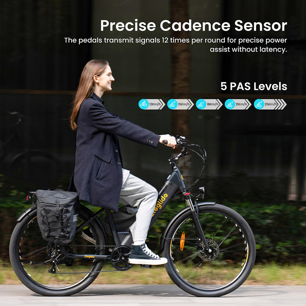 E-BIKE Eleglide T2 – Upgrade mit Sicherheitsdesign und starker Leistung - Dunkelgrau, Metall (83cm)