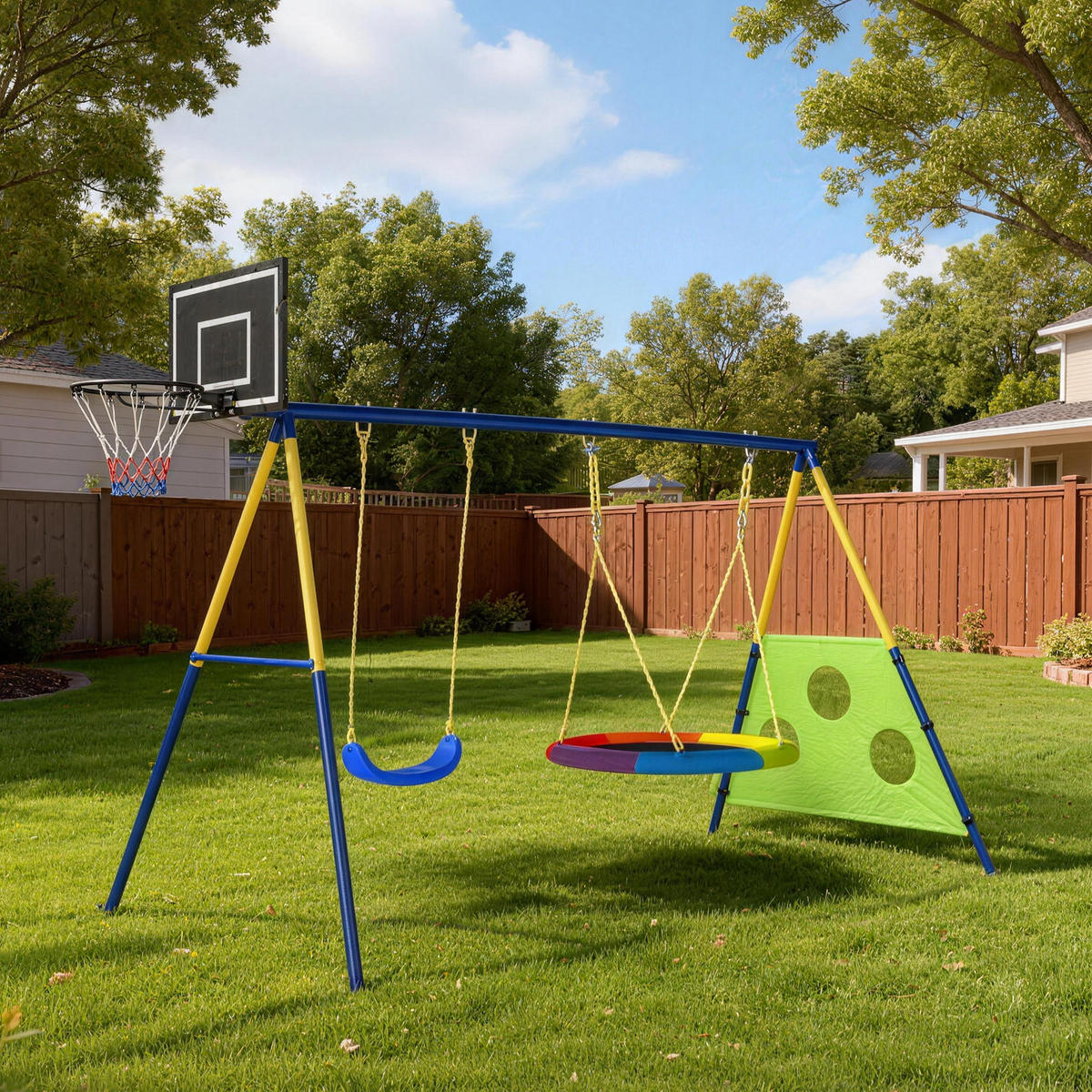 SCHAUKELGESTELL Stahl Oxford-Stoff Mehrfarbig - Multicolor, Metall (160/288cm) - AIYAPLAY