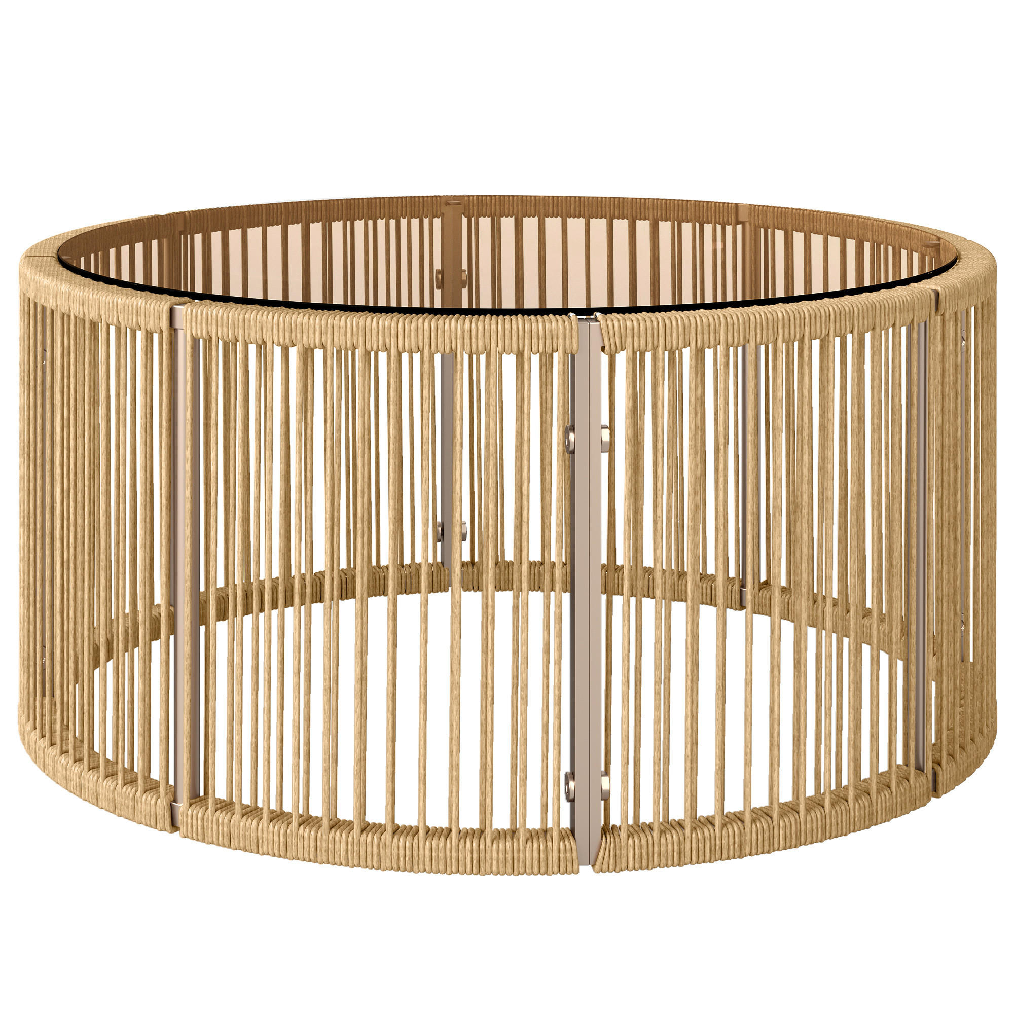 BEISTELLTISCH aus PE-Rattan 70/70/33 cm Braun - Braun, Kunststoff/Metall (70/70/33cm) - Outsunny