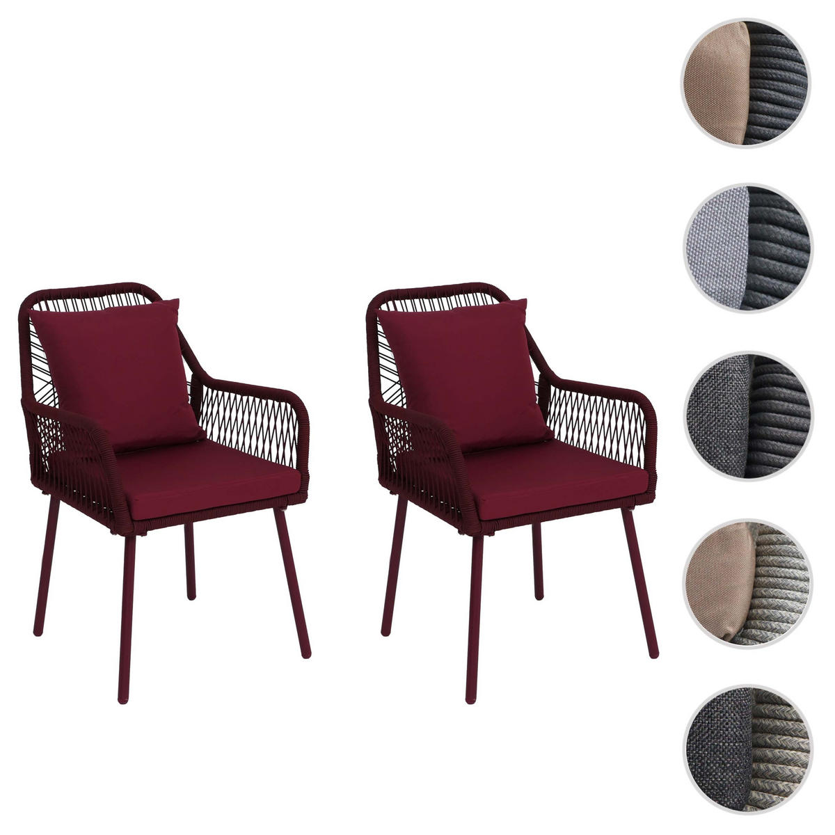 ZÁHRADNÁ STOLIČKA Bordeaux - bordová, textil (54/81/62cm) - MCW