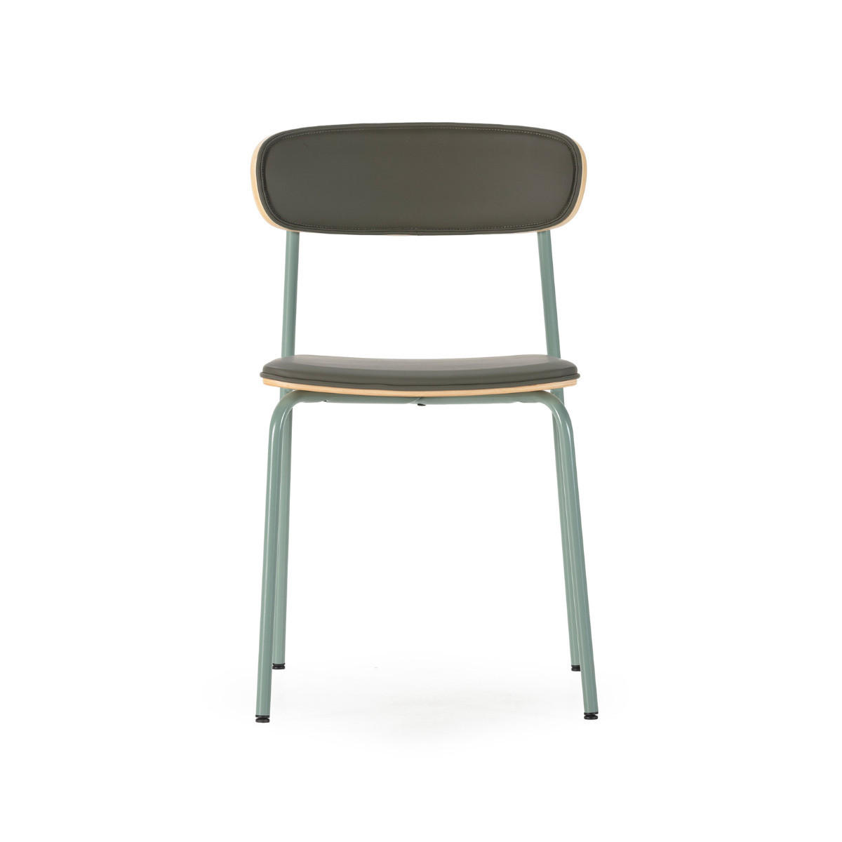 STÜHLE 2er-Set aus Kunstleder mit Metallbeinen 45,5/78/52 cm - Grün, Metall (45.5/78/15cm) - Calicosy
