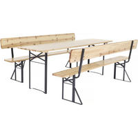 BIERTISCHGARNITUR Lisbonne 220 mit Rückenlehne Braun - Braun, Holz/Metall - Habitat Garten