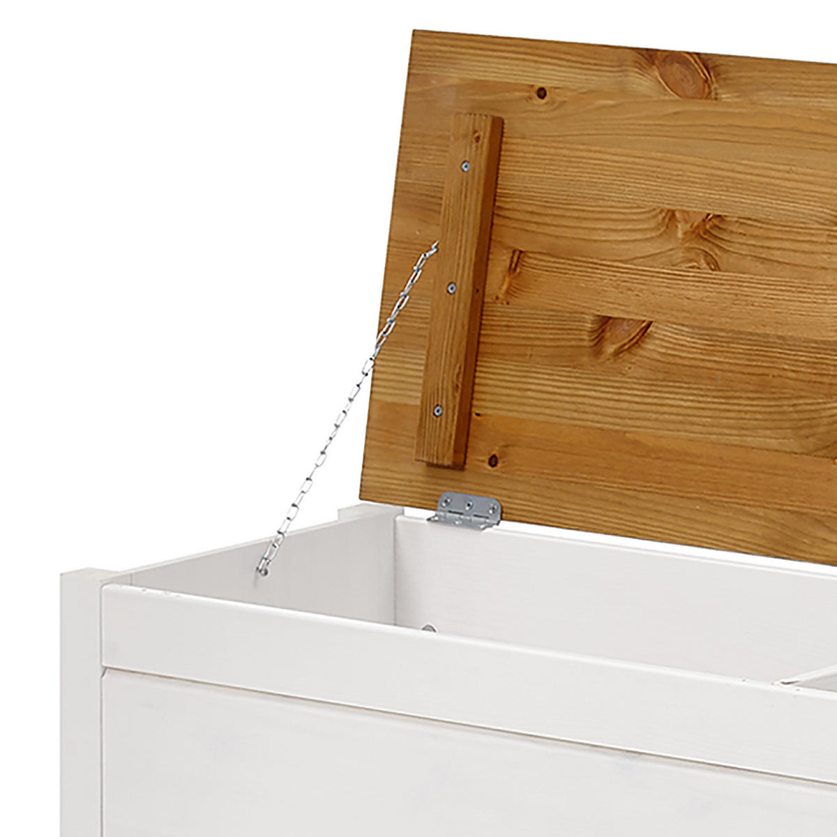 BETTTRUHE - Kiefer massiv - Weiß, Holz (136/47/38cm) - home24