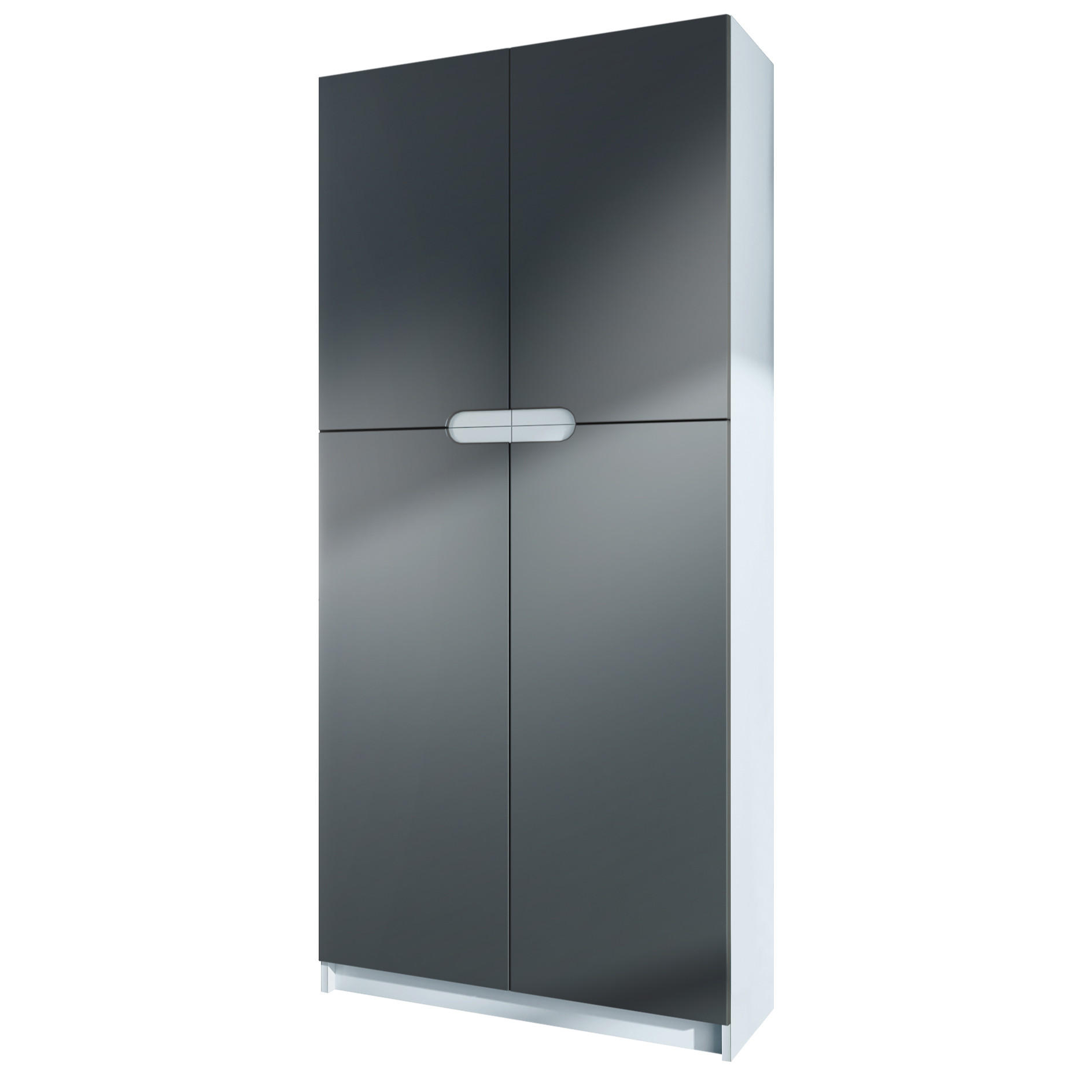 BÜROSCHRANK Logan Fronten in Graphit Seidenmatt - Graphitfarben, Holzwerkstoff (82/185/37cm) - Vladon