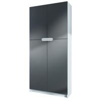 BÜROSCHRANK Logan Fronten in Graphit Seidenmatt - Graphitfarben, Holzwerkstoff (82/185/37cm) - Vladon
