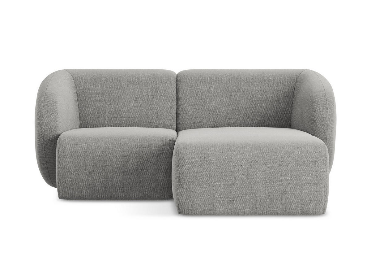 ECKSOFA Rechts Bouclé Stoff Grau - Hellgrau/Schwarz, Holzwerkstoff/Kunststoff (178/166cm) - Makamii