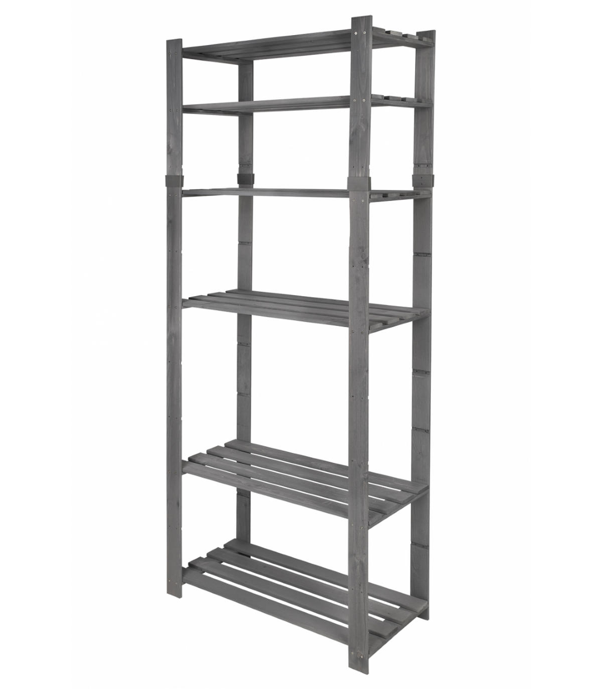 HOLZREGAL PINEPEAK 200x80x38cm 6 Fachboden 1,2cm dickes Kiefernholz Grau - Grau, Holz (80/200/38cm) - PROREGAL
