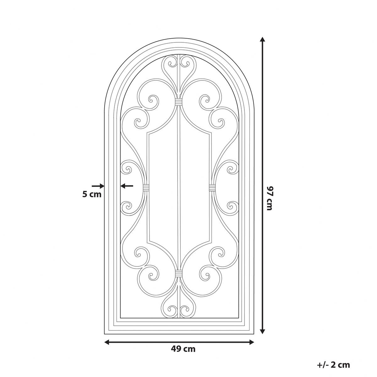 WANDSPIEGEL weiß Fensteroptik 49/97 cm Campel - Weiß, Metall (50/98/5cm) - Beliani