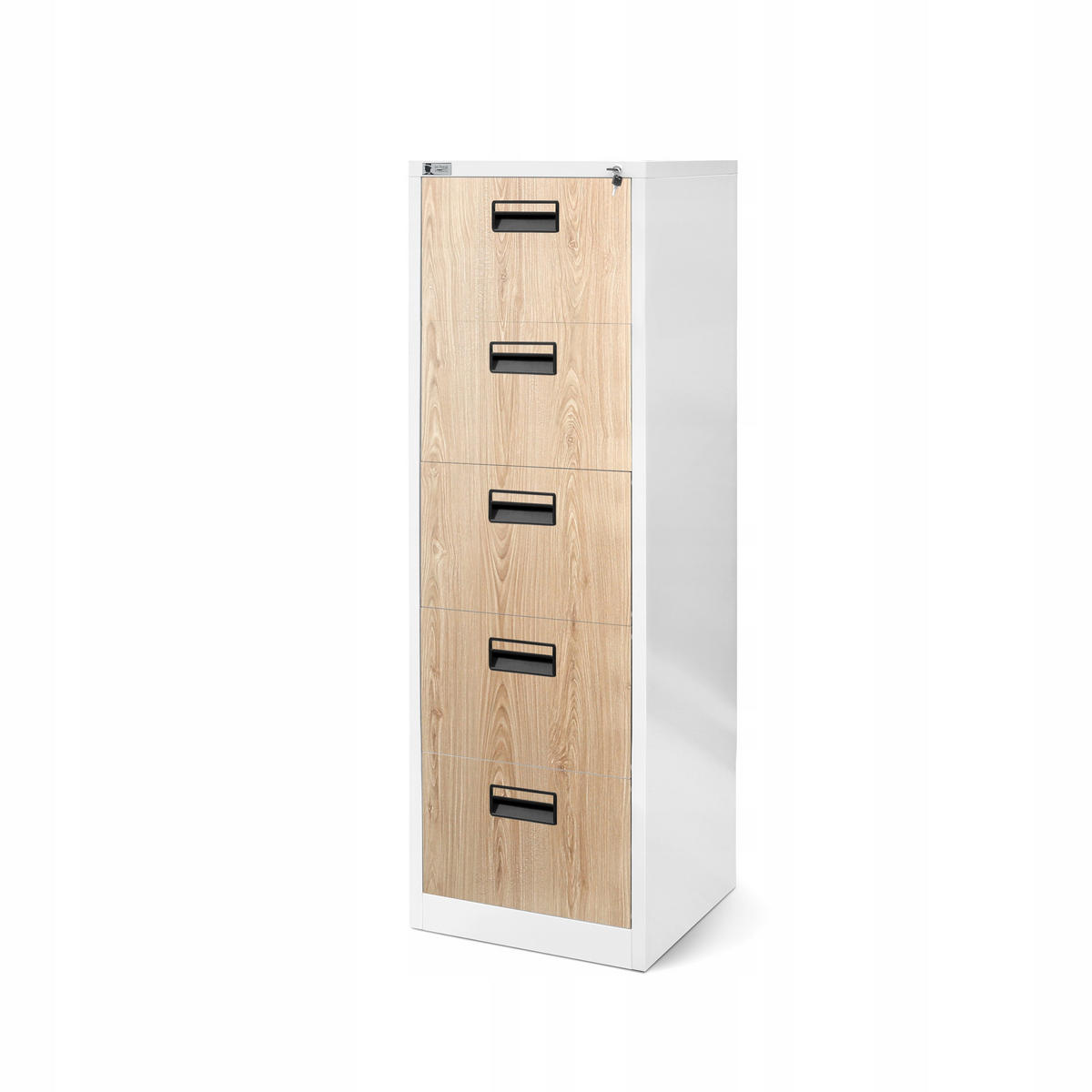 AKTENSCHRANK mit 5 Schubladen SARA V5 - Weiß, Metall (46/162/62cm) - Jan Nowak