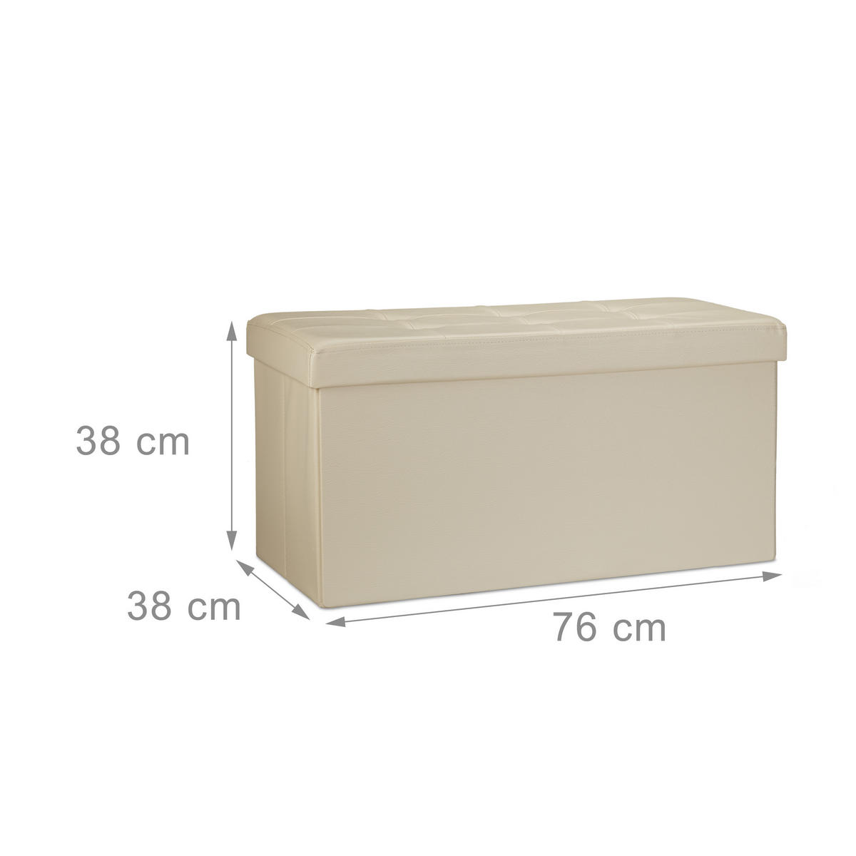 SITZBANK Stauraum - Creme, Holzwerkstoff/Kunststoff (38/38/76cm) - Relaxdays