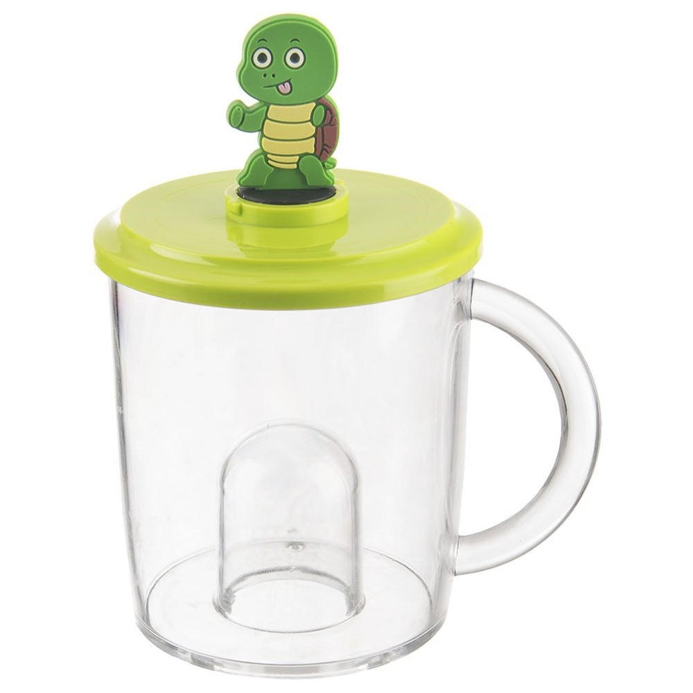 KINDERBECHER SCHILDKRÖTE, Tritan, klar, 240 ml - Weiß, Kunststoff (0.24L) - Orion 