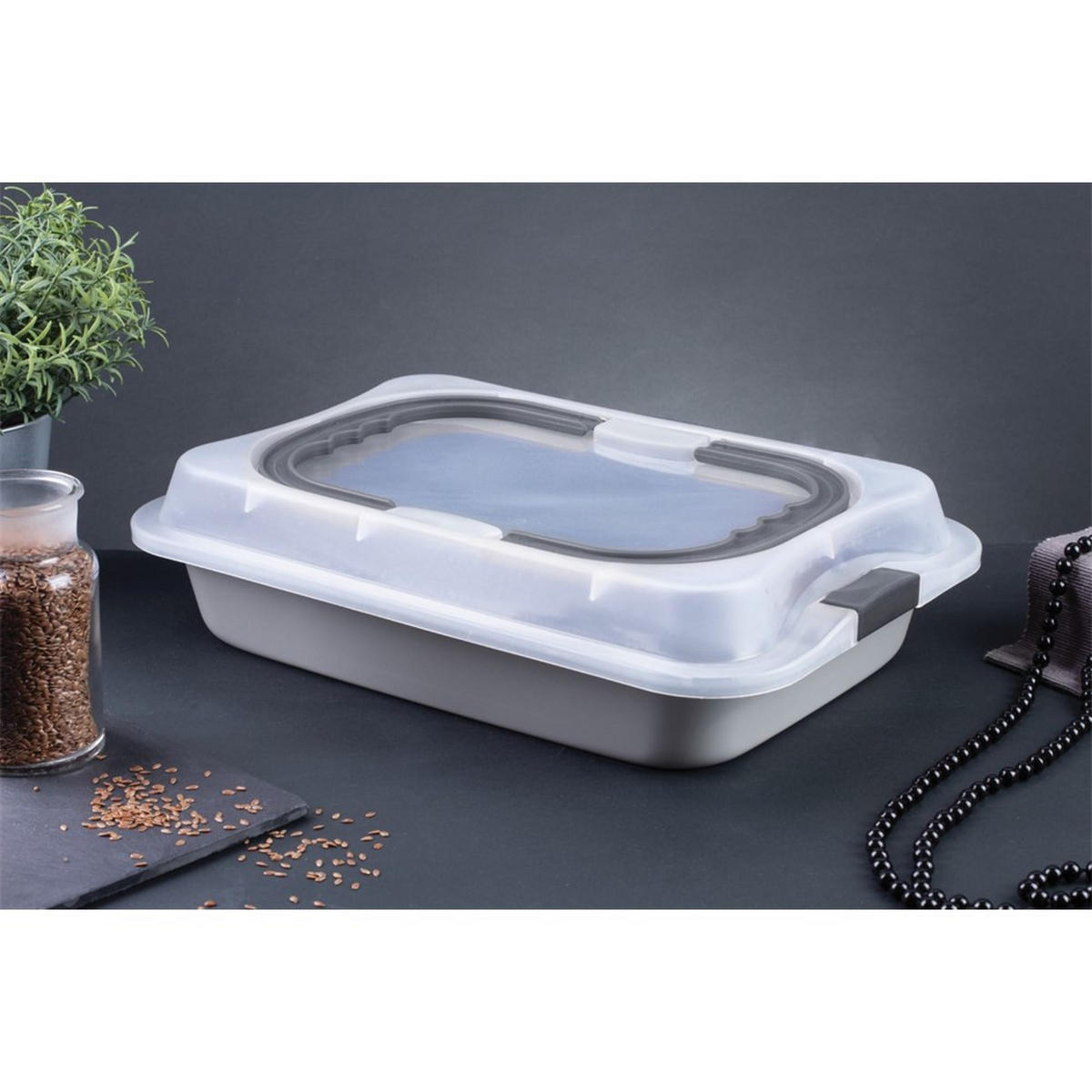 BACKFORM Grau 36.5/24.5/5.5 cm 46501 - Grau, Metall (24.5/5.5/36.5cm) - Berlinger Haus