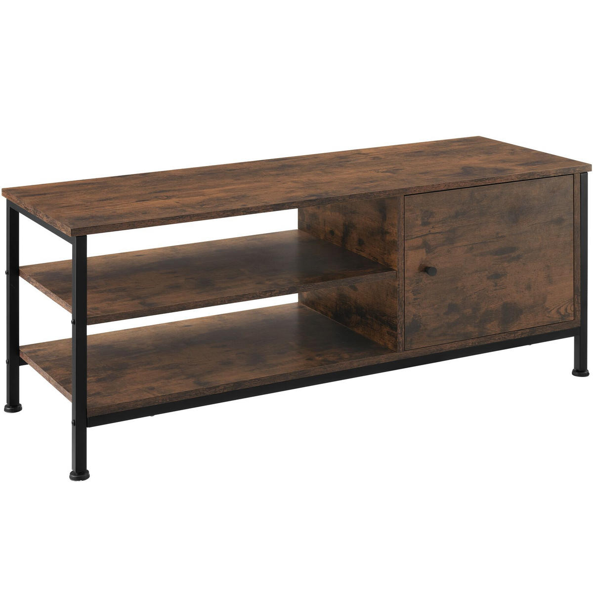 TV-REGAL Durban,110 x 40 x 45,5 cm,Industrial Holz dunkel, rustikal - Rostfarben, Holzwerkstoff (40/45.5/110cm) - tectake