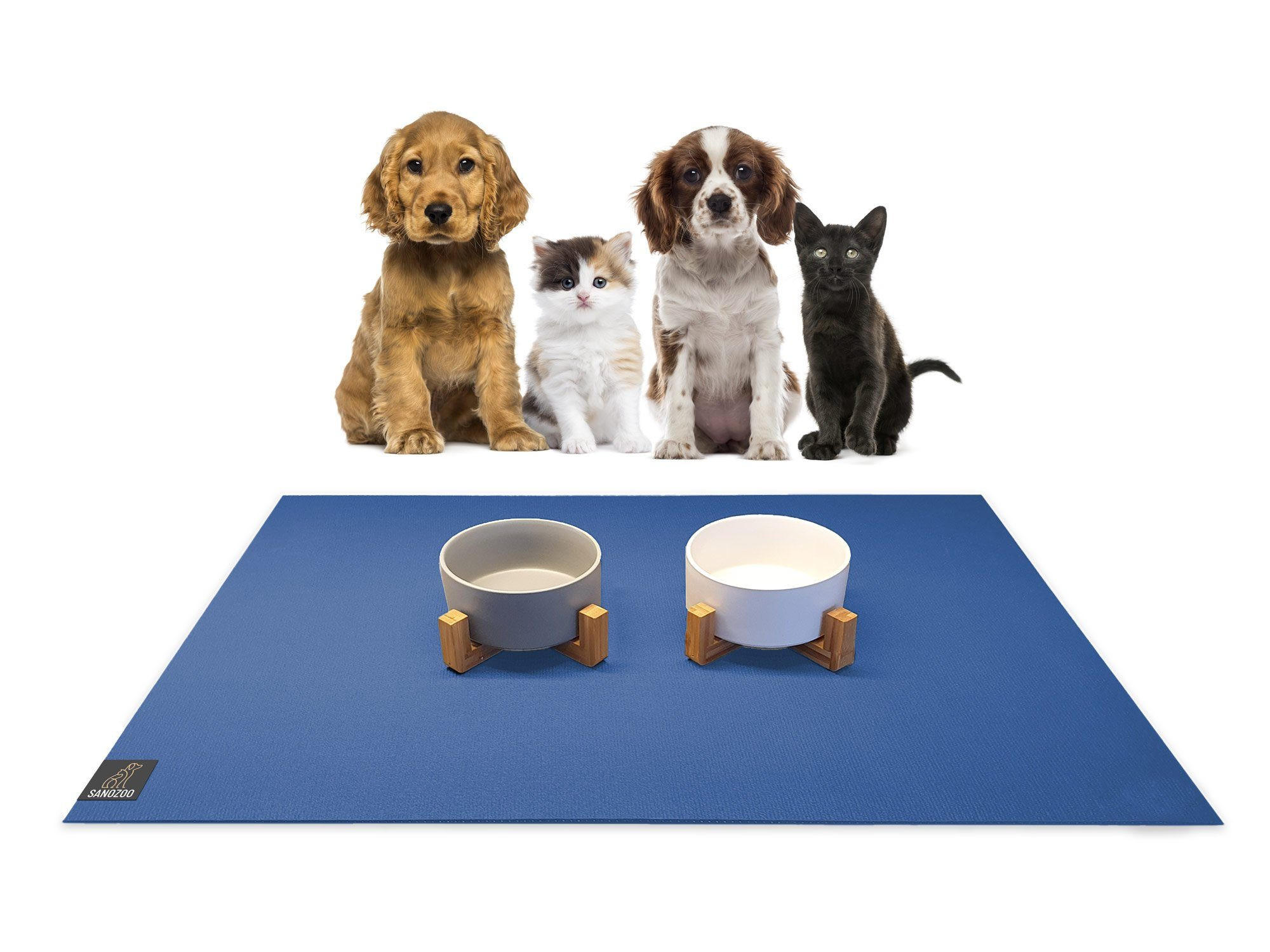 NAPFUNTERLAGE, Öko-Tex, Rechteckig Set 2x 30x40cm Blau - Blau, Textil (30/40cm) - SANOZOO