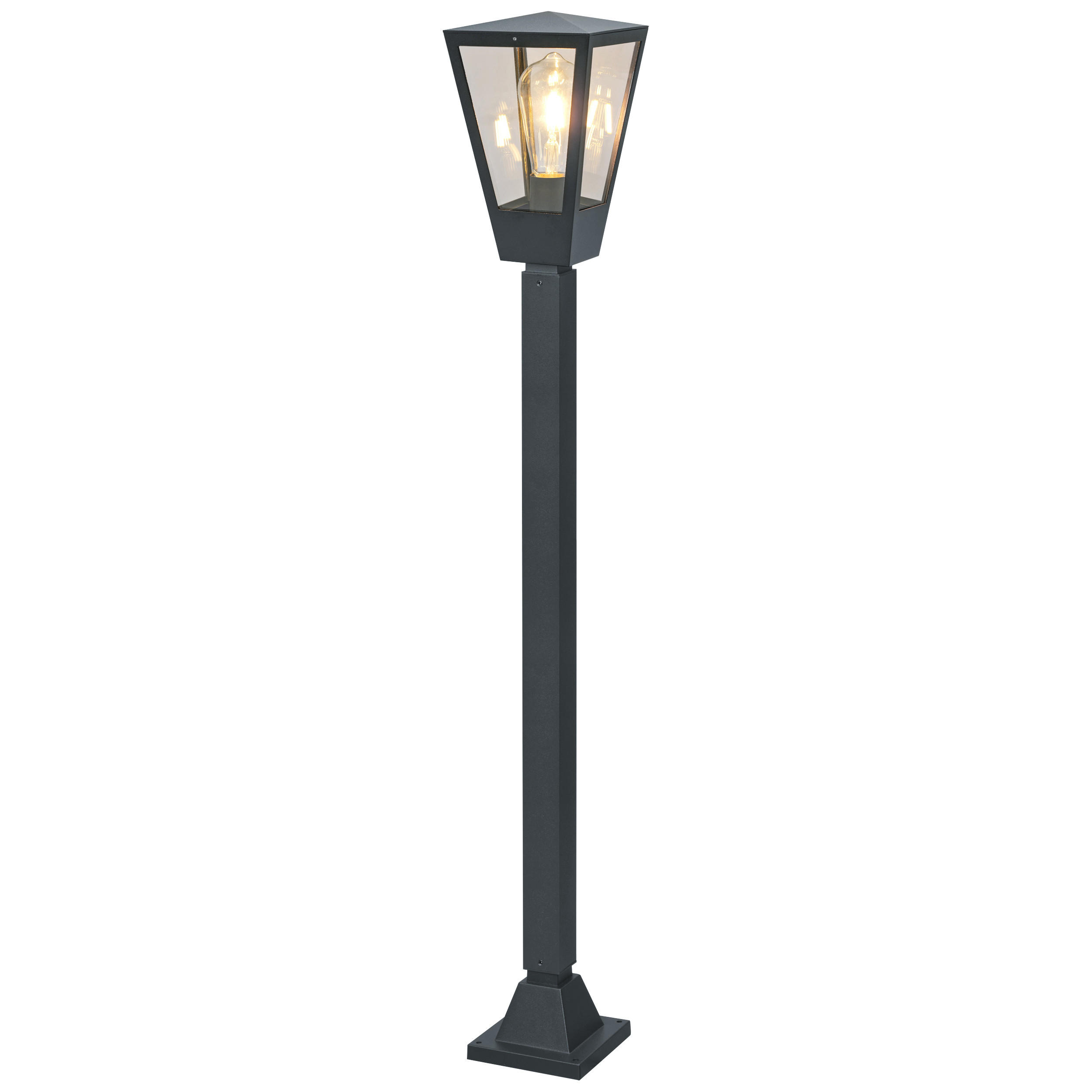 LED AUßENLEUCHTE Westcliff Anthrazit/Transparent 14/14/98,4 cm - Multicolor, Metall (14/14/98.4cm) - Brilliant