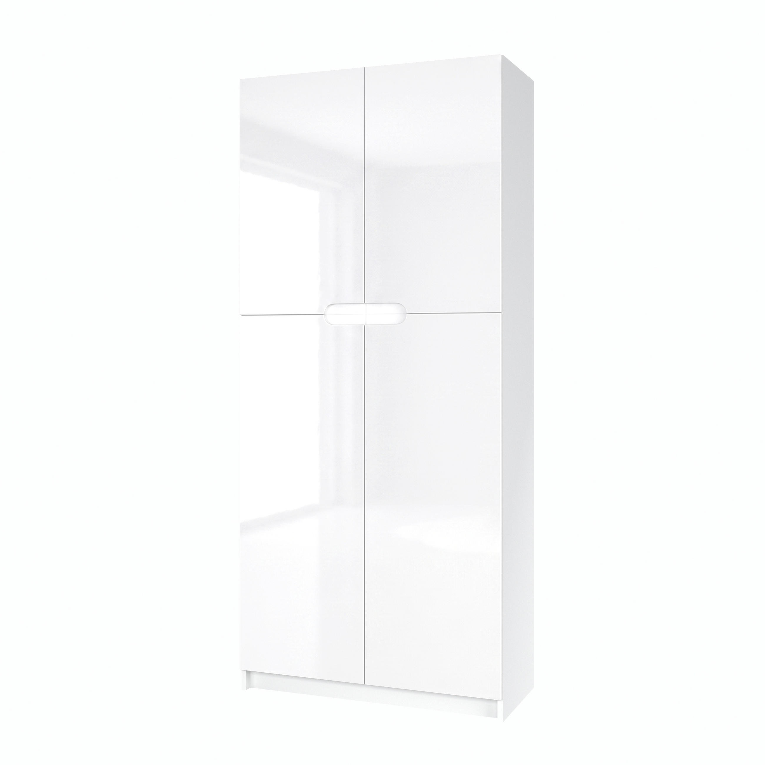 BÜROSCHRANK Logan Fronten in Weiß Hochglanz - Weiß Hochglanz, Holzwerkstoff (82/184/37cm) - Vladon