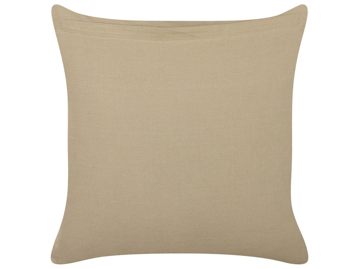 DEKOKISSEN Cremeweiß 45/45 cm Senecio - Ecru, Naturmaterialien/Textil (45/45cm) - Beliani