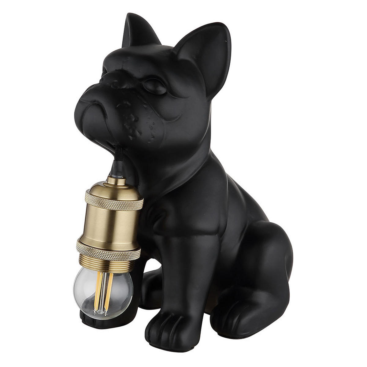 TISCHLEUCHTE Keramik Metall Schwarz Hundedesign - Schwarz, Metall (19.5/12.5/24cm) - Globo Lighting